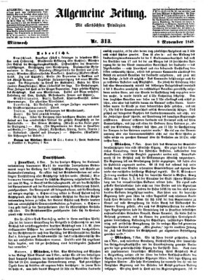 Allgemeine Zeitung Mittwoch 8. November 1848