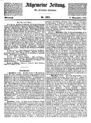 Allgemeine Zeitung Mittwoch 15. November 1848