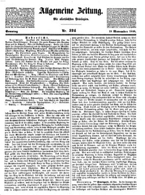 Allgemeine Zeitung Sonntag 19. November 1848