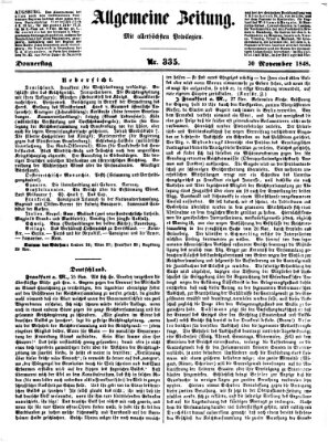 Allgemeine Zeitung Donnerstag 30. November 1848