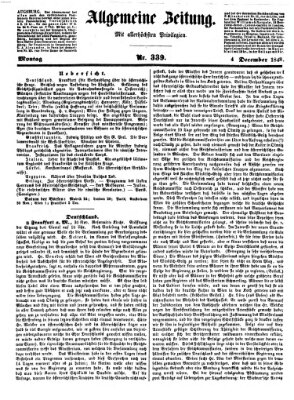 Allgemeine Zeitung Montag 4. Dezember 1848