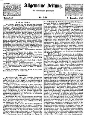 Allgemeine Zeitung Samstag 9. Dezember 1848