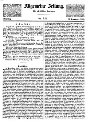 Allgemeine Zeitung Sonntag 10. Dezember 1848