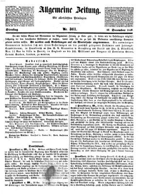 Allgemeine Zeitung Dienstag 26. Dezember 1848