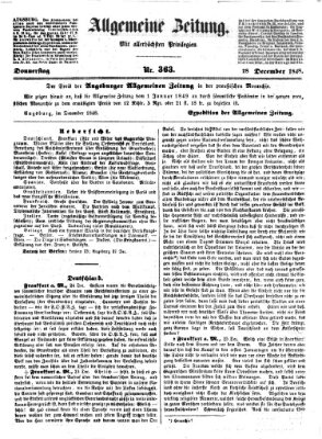 Allgemeine Zeitung Donnerstag 28. Dezember 1848