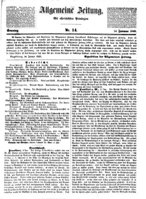 Allgemeine Zeitung Sonntag 14. Januar 1849