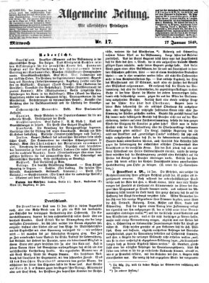 Allgemeine Zeitung Mittwoch 17. Januar 1849