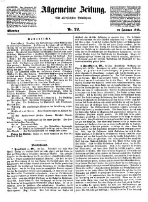 Allgemeine Zeitung Montag 22. Januar 1849