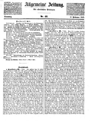 Allgemeine Zeitung Sonntag 11. Februar 1849