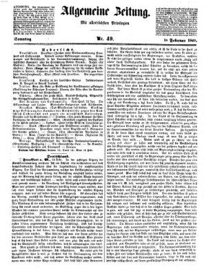 Allgemeine Zeitung Sonntag 18. Februar 1849