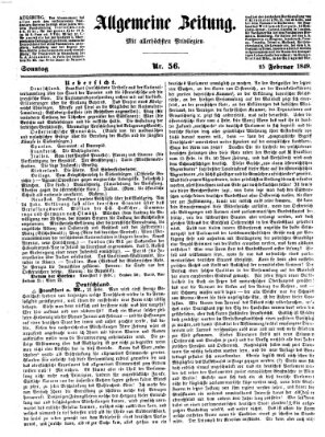 Allgemeine Zeitung Sonntag 25. Februar 1849