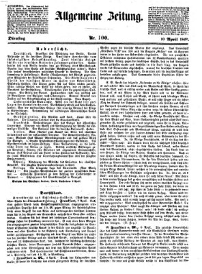 Allgemeine Zeitung Dienstag 10. April 1849