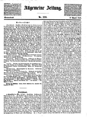 Allgemeine Zeitung Samstag 28. April 1849