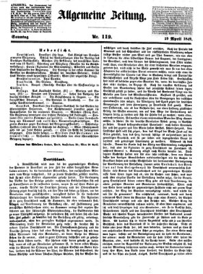 Allgemeine Zeitung Sonntag 29. April 1849