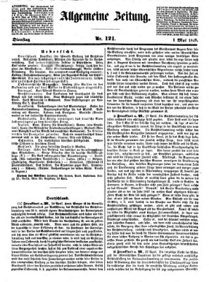 Allgemeine Zeitung Dienstag 1. Mai 1849