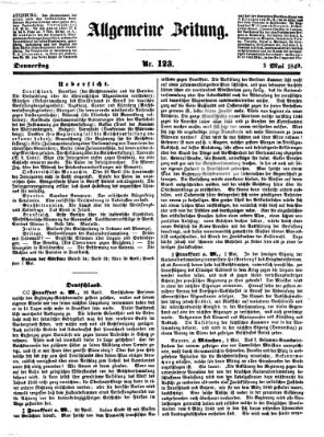 Allgemeine Zeitung Donnerstag 3. Mai 1849