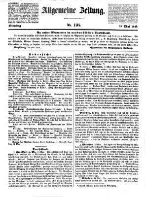 Allgemeine Zeitung Dienstag 15. Mai 1849