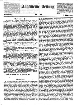 Allgemeine Zeitung Donnerstag 17. Mai 1849