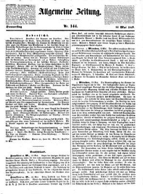 Allgemeine Zeitung Donnerstag 24. Mai 1849