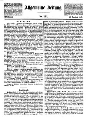 Allgemeine Zeitung Mittwoch 20. Juni 1849