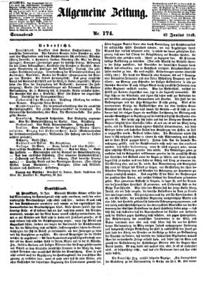 Allgemeine Zeitung Samstag 23. Juni 1849