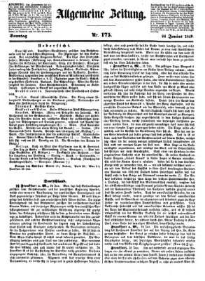 Allgemeine Zeitung Sonntag 24. Juni 1849