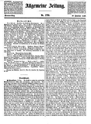 Allgemeine Zeitung Donnerstag 28. Juni 1849