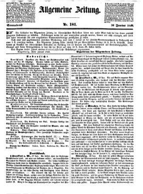 Allgemeine Zeitung Samstag 30. Juni 1849