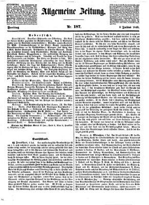 Allgemeine Zeitung Freitag 6. Juli 1849