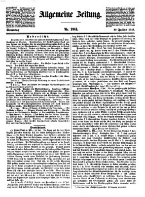 Allgemeine Zeitung Sonntag 22. Juli 1849