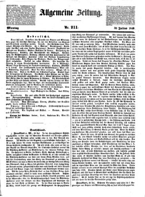 Allgemeine Zeitung Montag 30. Juli 1849