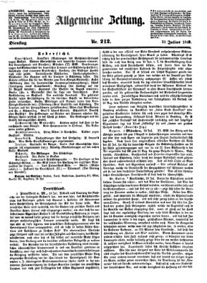 Allgemeine Zeitung Dienstag 31. Juli 1849