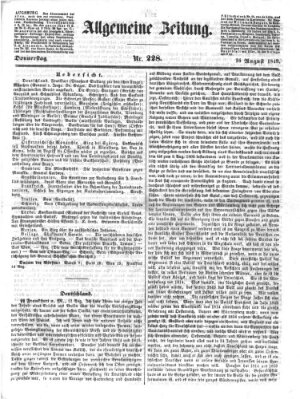 Allgemeine Zeitung Donnerstag 16. August 1849