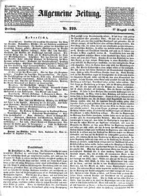 Allgemeine Zeitung Freitag 17. August 1849