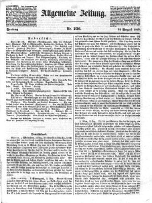 Allgemeine Zeitung Freitag 24. August 1849