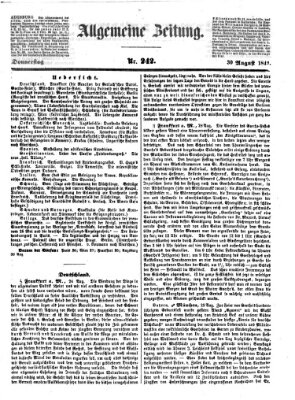 Allgemeine Zeitung Donnerstag 30. August 1849