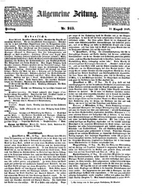 Allgemeine Zeitung Freitag 31. August 1849