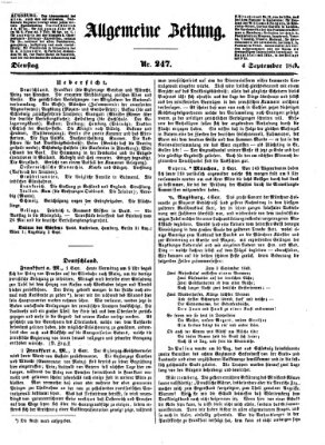 Allgemeine Zeitung Dienstag 4. September 1849