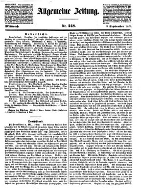 Allgemeine Zeitung Mittwoch 5. September 1849