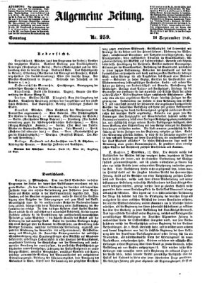 Allgemeine Zeitung Sonntag 16. September 1849