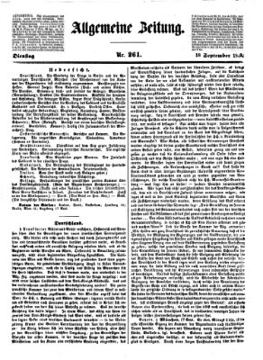 Allgemeine Zeitung Dienstag 18. September 1849