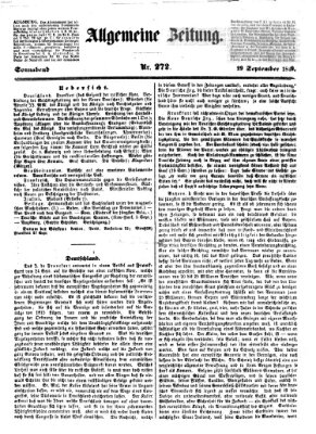 Allgemeine Zeitung Samstag 29. September 1849