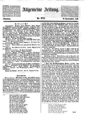 Allgemeine Zeitung Sonntag 30. September 1849