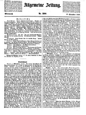 Allgemeine Zeitung Mittwoch 17. Oktober 1849