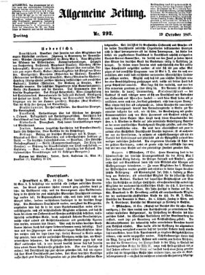 Allgemeine Zeitung Freitag 19. Oktober 1849