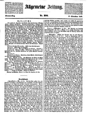 Allgemeine Zeitung Donnerstag 25. Oktober 1849