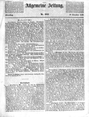 Allgemeine Zeitung Dienstag 30. Oktober 1849