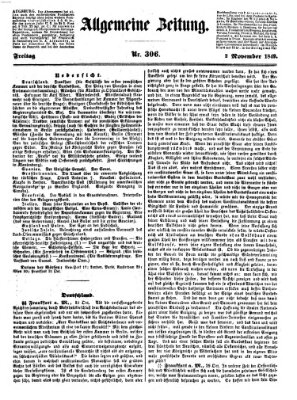 Allgemeine Zeitung Freitag 2. November 1849