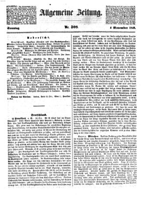 Allgemeine Zeitung Sonntag 4. November 1849