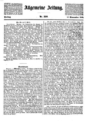 Allgemeine Zeitung Freitag 16. November 1849